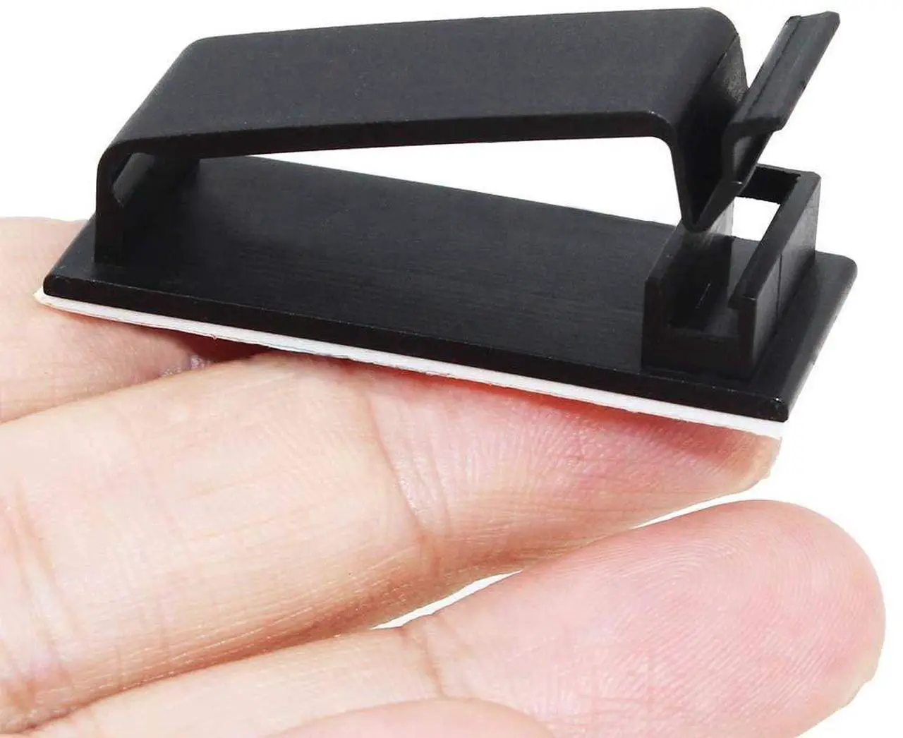 Alt view image 4 of 7 - Bailink 50Pcs Self Adhesive Cable Management Clips, Cable Organizers Wire Clips Cord Holder for TV PC Ethernet Cable Under Desk Home Office - Black, come with a storage box