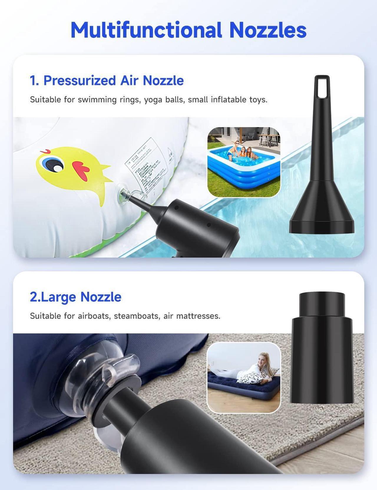 Alt view image 4 of 7 - Updated Compressed Air Duster, 3-Gear to 51000RPM Electric Air Duster Portable Air Blower with LED Light, 6000mAhRechargeable Cordless Air Duster for Computer Keyboard Fast Charge(Black)