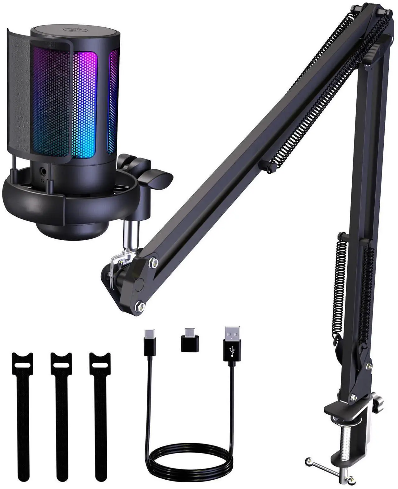 Main image of Bailink Gaming USB Microphone for PC, Home Studio Condenser Microphone with Boom Arm,USB Mic with Pop Filter, Gain Control for Podcast Recording, Streaming Microphone Kit for PS4/5 Mac Phone