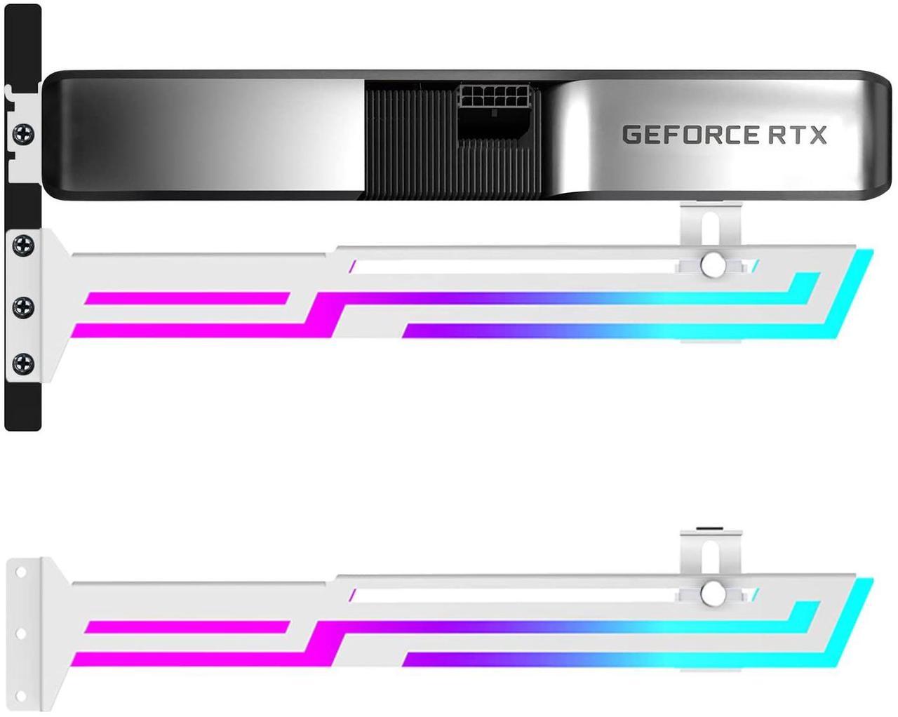 Main image of Bailink ARGB GPU Support Bracket, RGB GPU Brace Support, 5V 3Pin addressable GPU Holder, 5v 3pin ARGB GPU sag Support Video Card sag Holder, Adjustable Length and Height gpu Bracket Support (White)