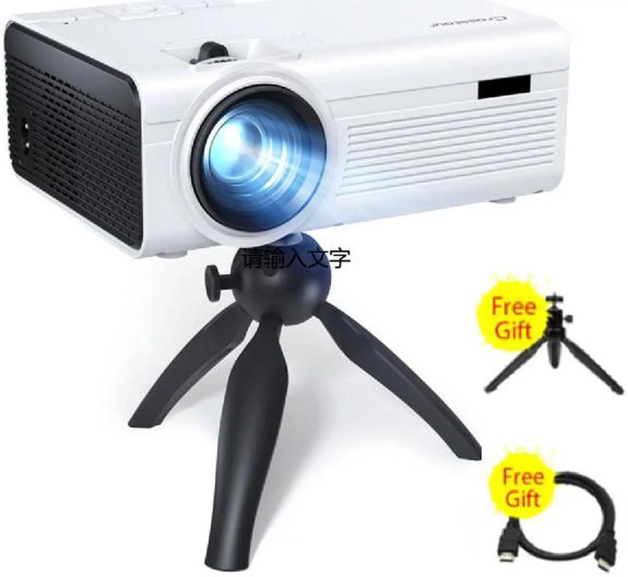 Crosstour P600S Mini Portable Projector for Home Theater and Outdoor Movie with Remote Control Tripod Included