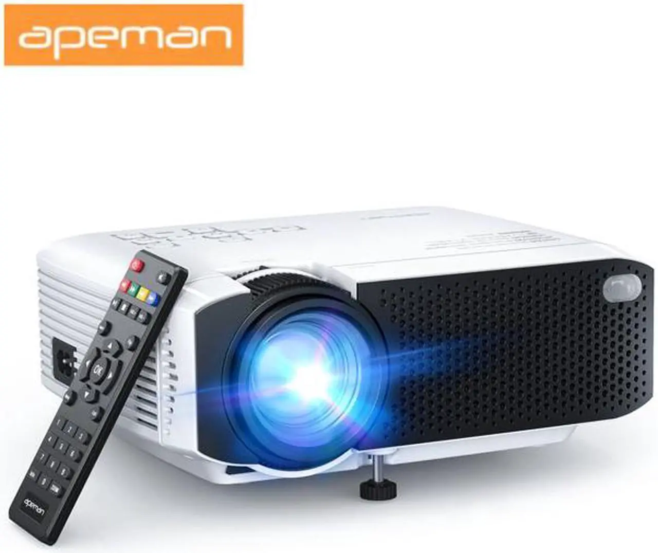 Apeman LC350 LCD Native 480P Support 1080P Home Theater Projector, Dual Speakers, Eyes Protection, Multiple Connection