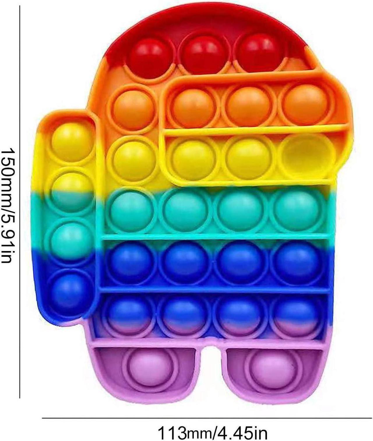 Alt view image 2 of 6 - Among US Rainbow Pop-it Fidget Sensory Toy, Among US Popper Fidget Toys, Push & Pop Bubble Special Needs Stress Reliever Silicone - Popular Relaxing Game (Among US)