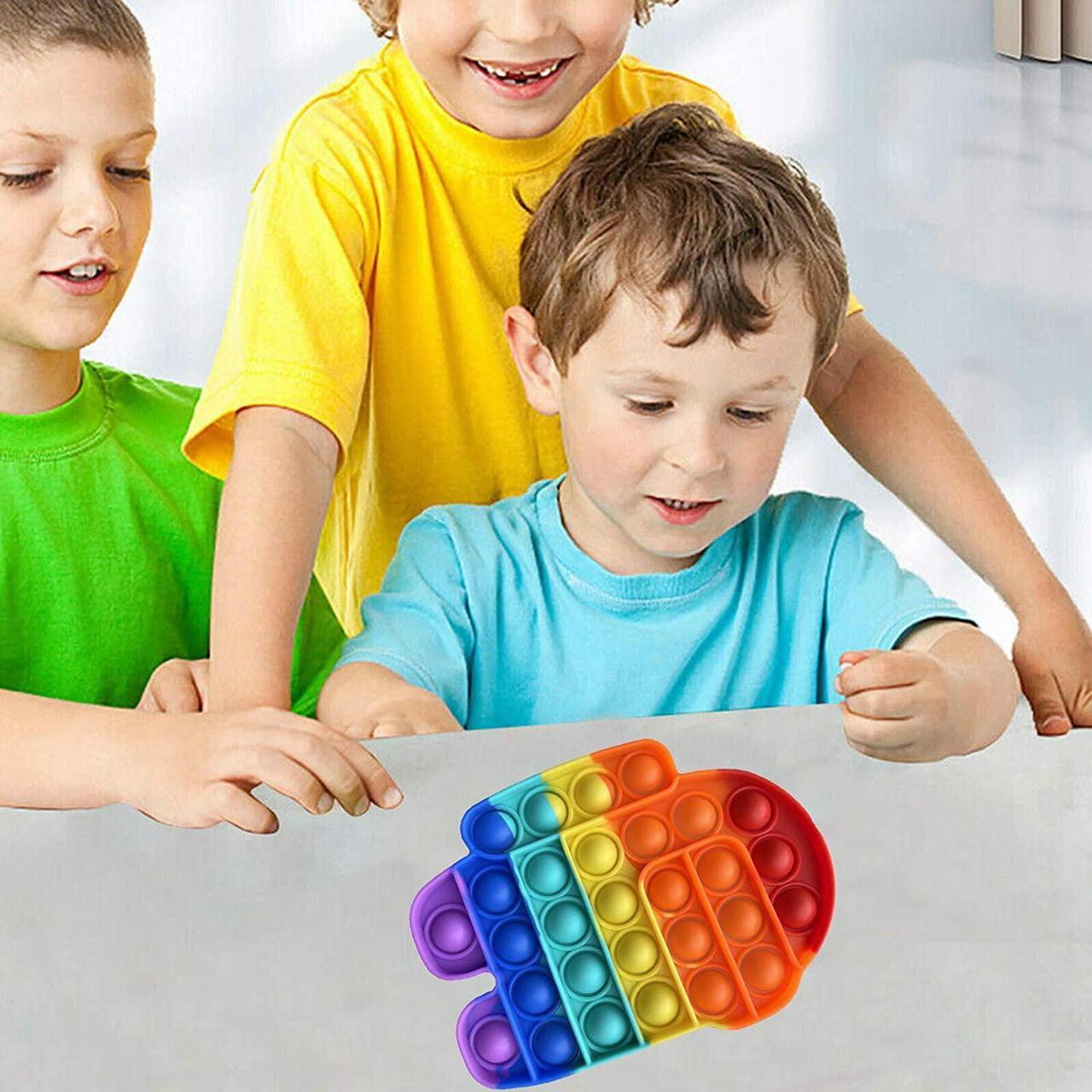 Alt view image 4 of 6 - Among US Rainbow Pop-it Fidget Sensory Toy, Among US Popper Fidget Toys, Push & Pop Bubble Special Needs Stress Reliever Silicone - Popular Relaxing Game (Among US)