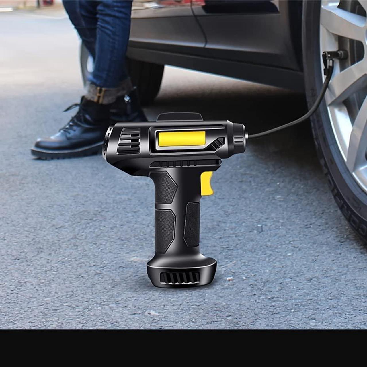 Alt view image 3 of 3 - Car Tire Inflator Pump, Wired Portable Handheld Car Inflator Pump Bicycle Pump