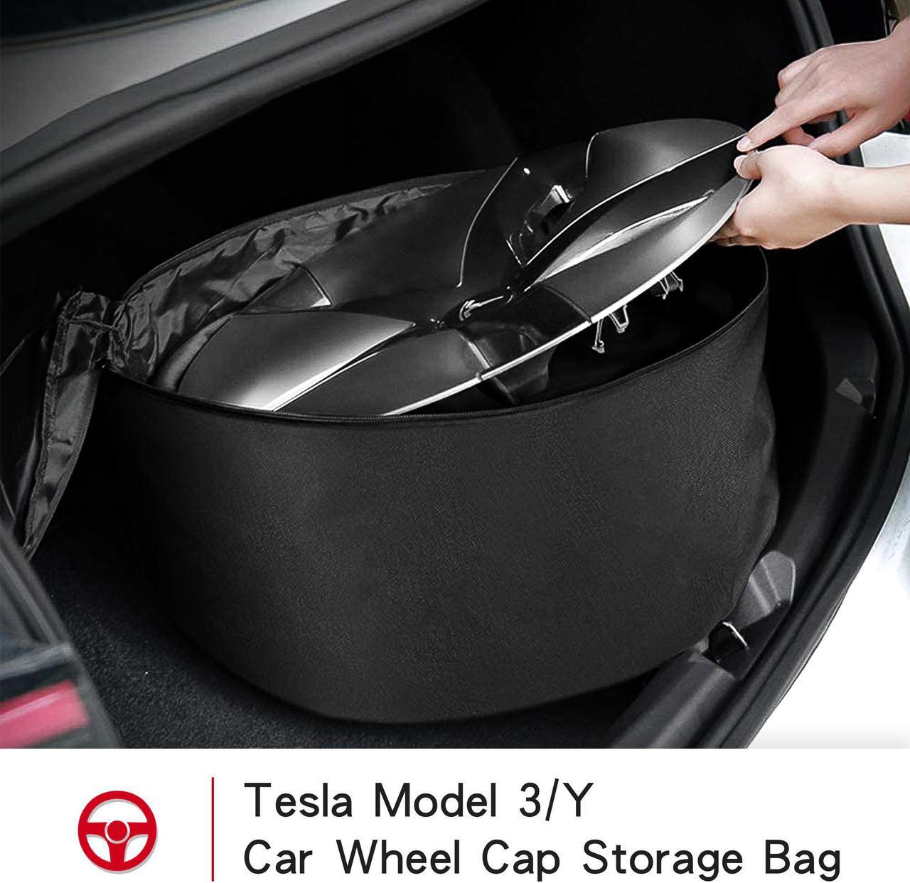 Alt view image 2 of 7 - Tesla Model 3 Aero Wheel Cover Storage Carrying Bag Hub Cap Storage 19" Gemini Model Y Hubcap Storage Bag