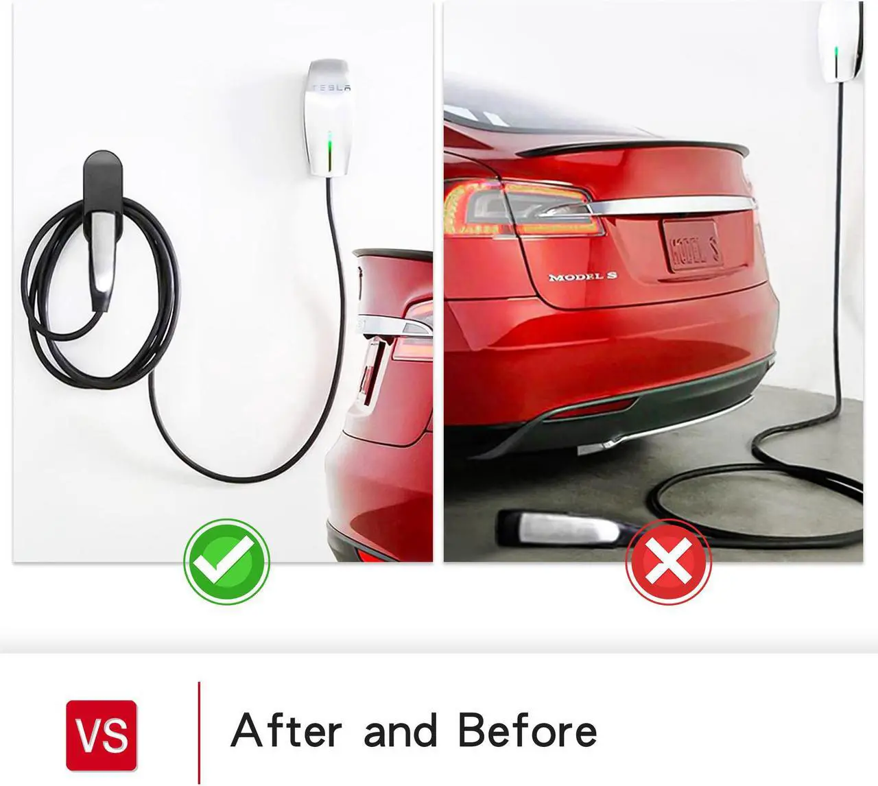 Alt view image 6 of 7 - Tesla Charging Cable Organizer,Wall Mount Connector Bracket Charger Holder Adapter for Model 3/Y/X/S