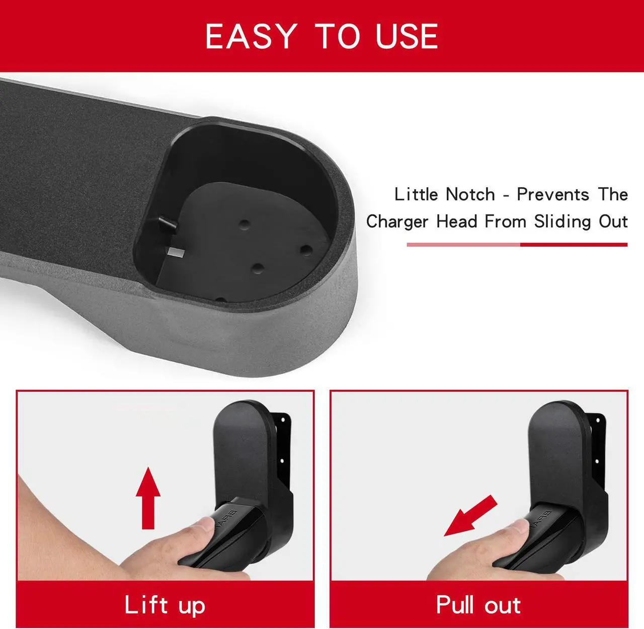 Alt view image 3 of 7 - Tesla Charging Cable Organizer,Wall Mount Connector Bracket Charger Holder Adapter for Model 3/Y/X/S
