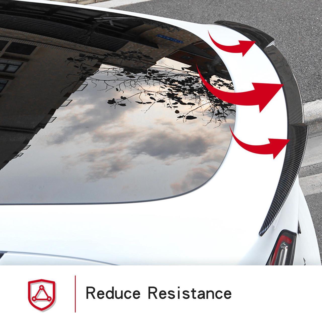 Alt view image 4 of 7 - Tesla Model Y Spoiler Wing Performance Rear Trunk Lip Tail Lid for Tesla Model Y Accessories (Glossy Carbon Fiber)