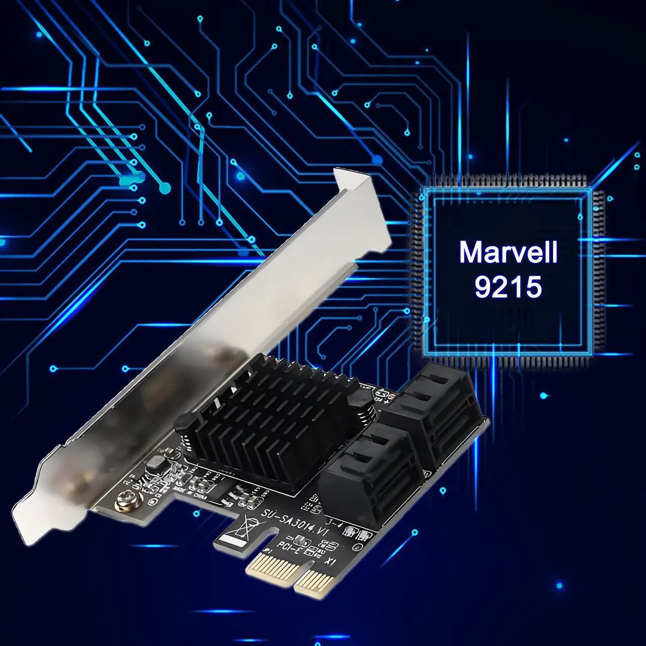 Alt view image 7 of 7 - Ziyituod PCIe SATA Card 4 Ports with 4 SATA Cables, SATA 3.0 Controller Expansion Card with Low Profile Bracket, PCI-E X1 3.0 Gen3 (6Gbps) Boot as System Disk, Non Raid, Support 4 SATA 3.0 Devices
