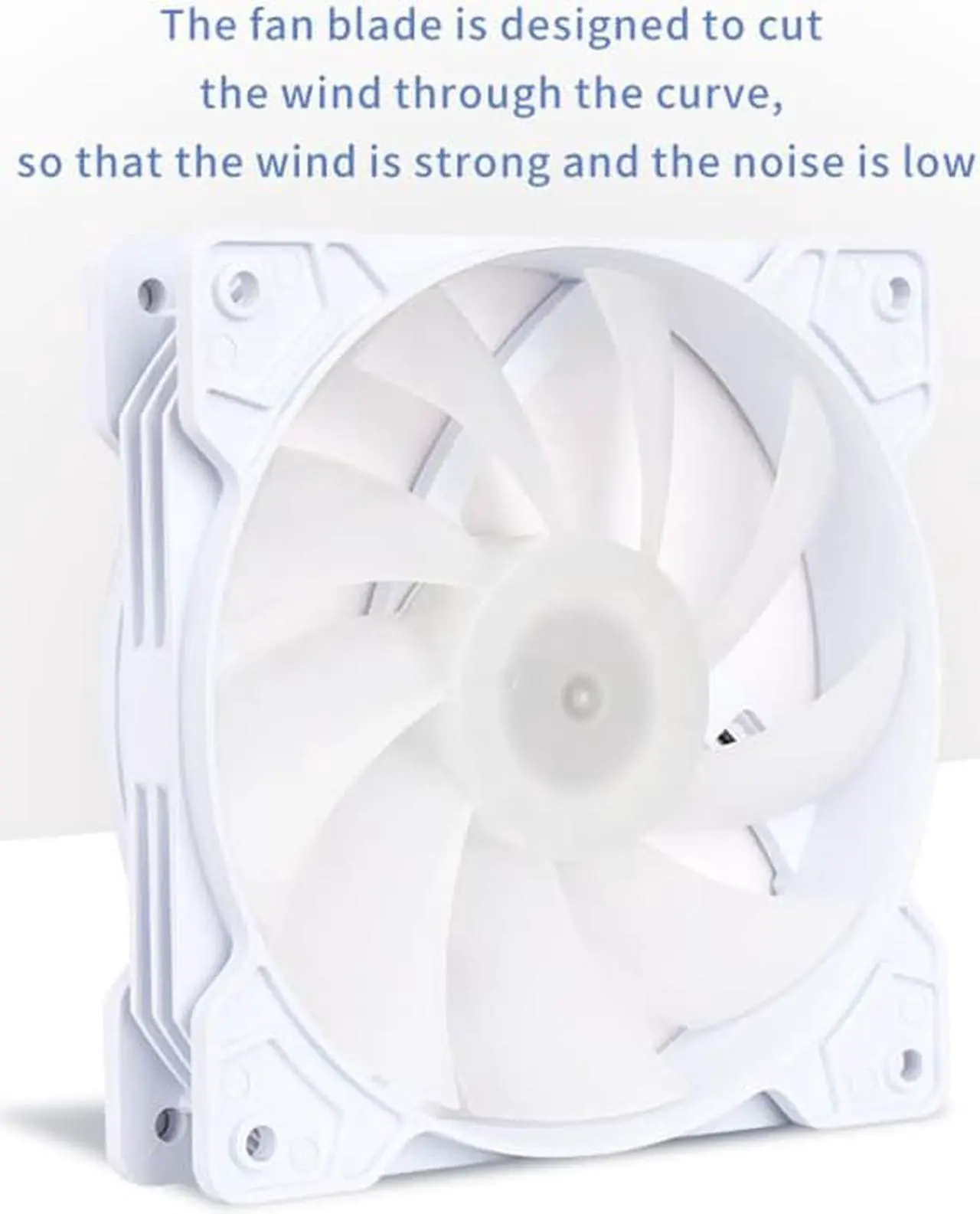 Alt view image 7 of 7 - SAMA BLW 3 in 1 ARGB PC Case Fans with Fan Hub 120mm Fan Molex High Performance High Airflow Fan Kit Quiet Edition Computer Cooling Case Fan White