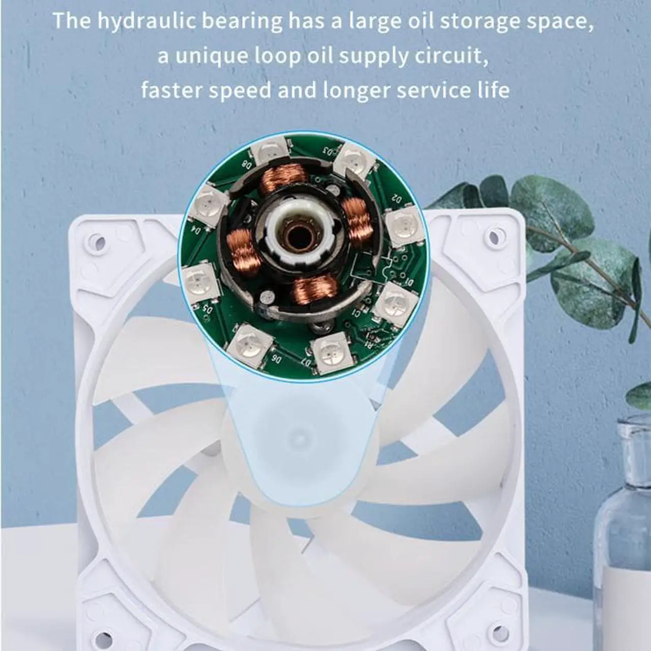 Alt view image 5 of 7 - SAMA BLW 3 in 1 ARGB PC Case Fans with Fan Hub 120mm Fan Molex High Performance High Airflow Fan Kit Quiet Edition Computer Cooling Case Fan White