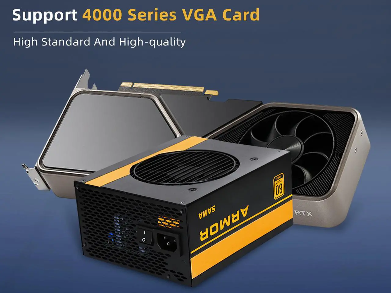 Alt view image 2 of 7 - SAMA 80Plus Gold 750W Power Supply Full Voltage Full Modular 12VHPWR  FDB Fan PFC PSU ATX Gaming Power Supply Supports up to 4070TI Graphics Cards Black 10 Year Warranty