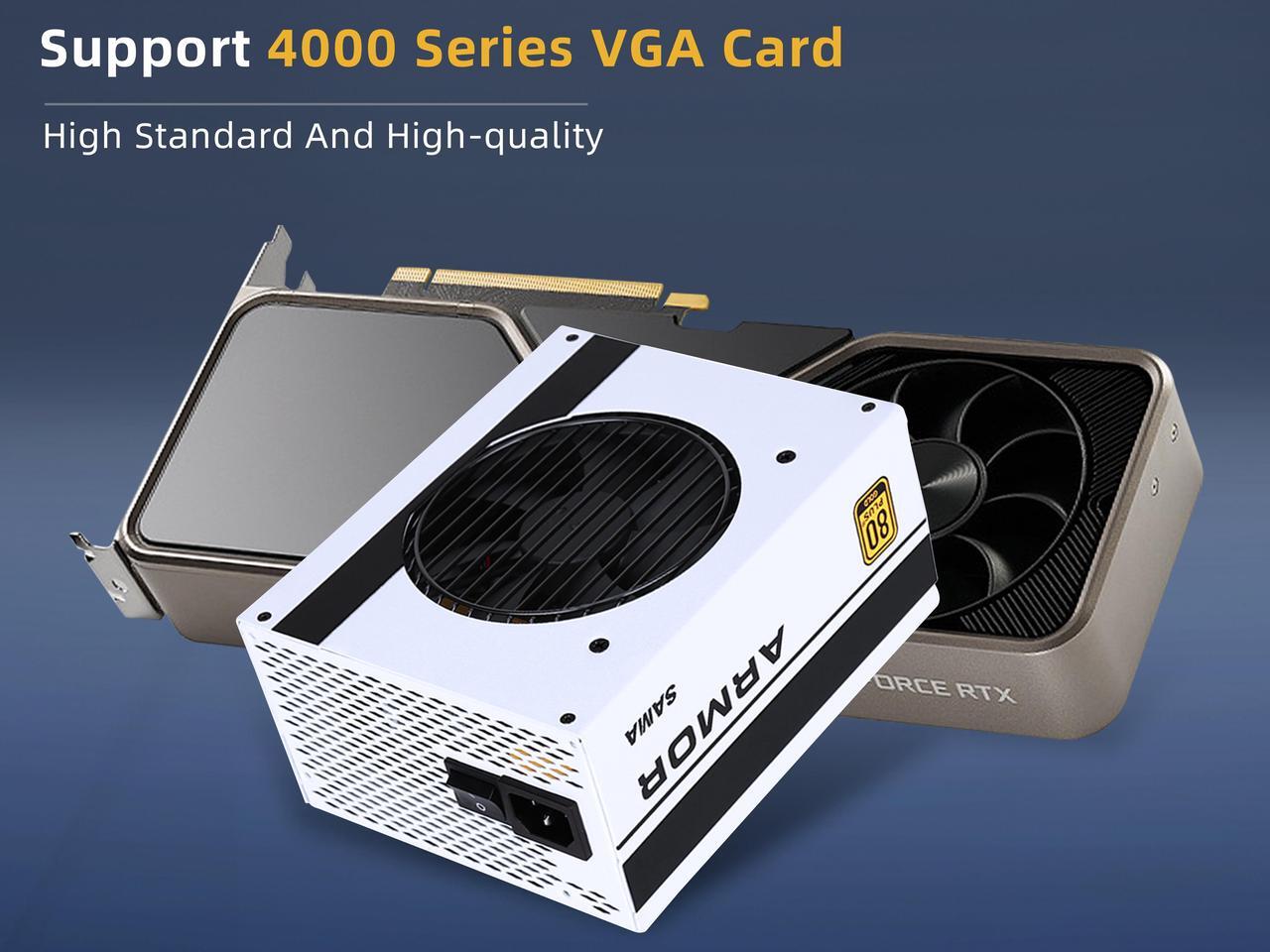 Alt view image 2 of 7 - SAMA 650W Power Supply 80 Plus Gold Full Voltage Full Modular 12V FDB Silent Fan PSU ATX Power for 4000 Series Graphics Cards White 10 Year Warranty