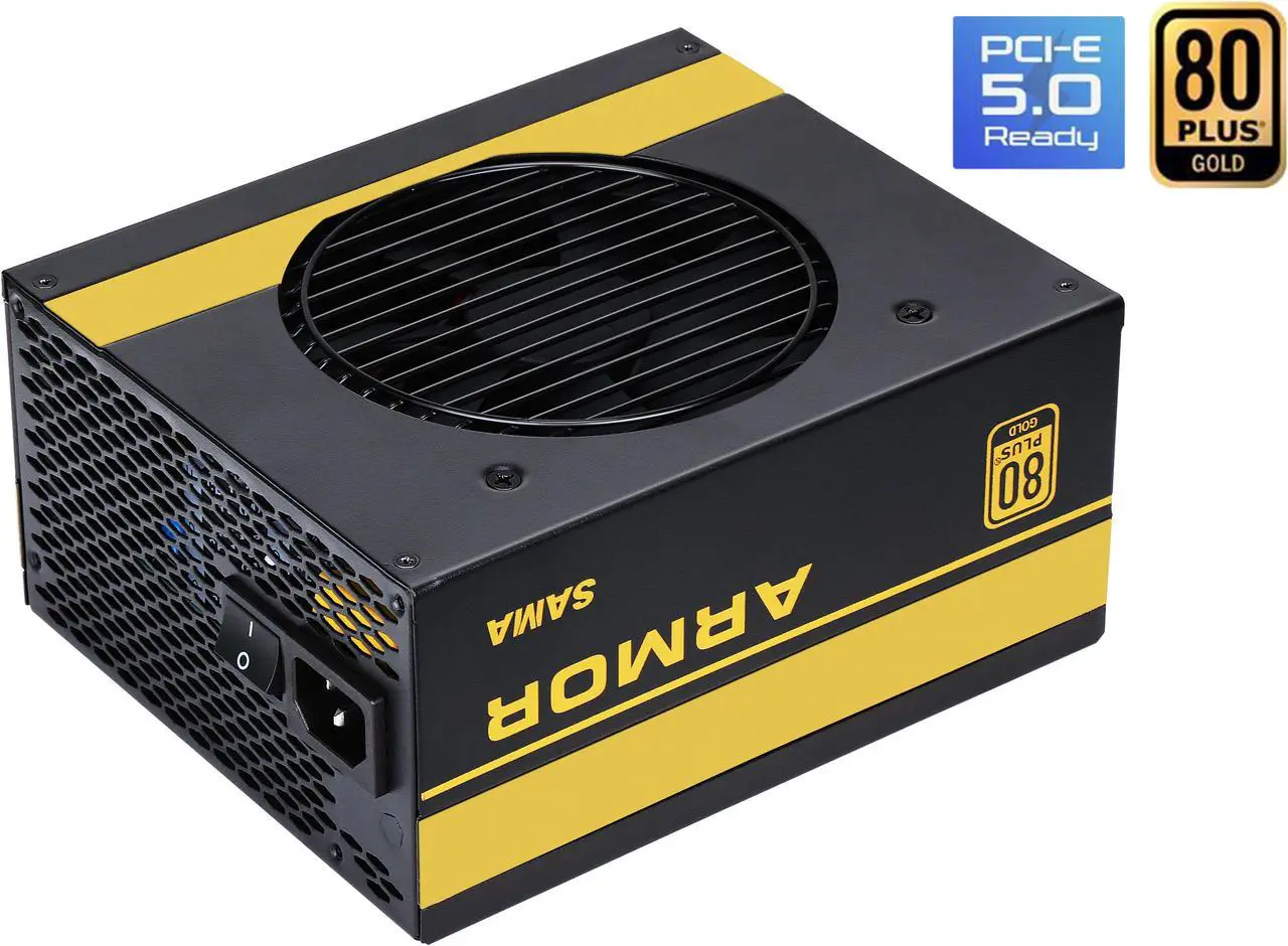 Main image of SAMA 80Plus Gold 750W Power Supply Full Voltage Full Modular 12VHPWR  FDB Fan PFC PSU ATX Gaming Power Supply Supports up to 4070TI Graphics Cards Black 10 Year Warranty