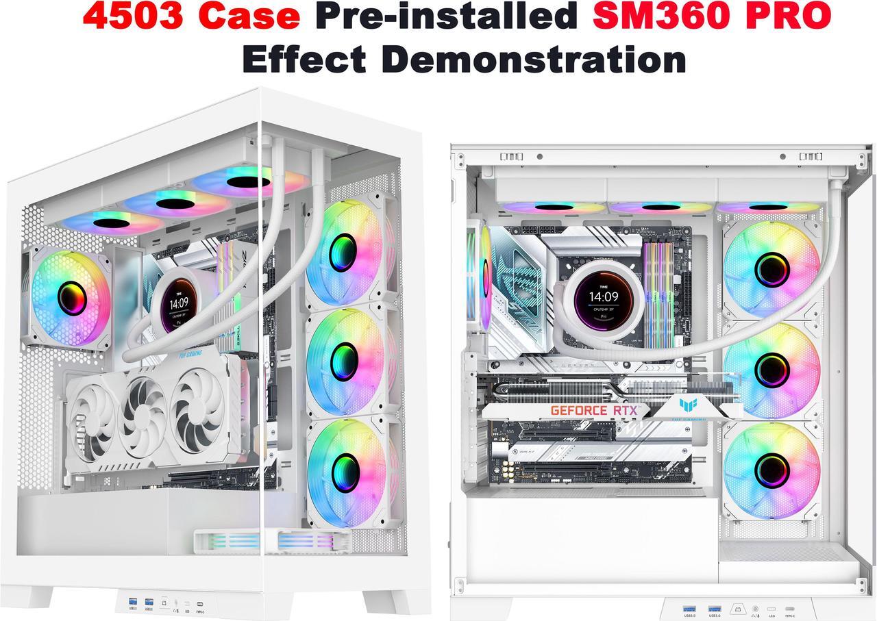 Alt view image 6 of 7 - SAMA SM360 PRO AIO 360mm Liquid Cooler 2.8 inch Screen LCD Display CPU Cooler , Gaming Computer PC Cooler with 3 ARGB PWM Silent Fans