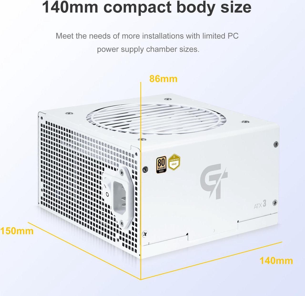 Alt view image 5 of 7 - SAMA GT650WH White 80 PLUS Gold Fully Modular ATX Power Supply - ATX 3.1 & PCIe 5.1 Compliant - Japanese Capacitors - FDB Fan with Auto Speed Control - 5 Year Warranty