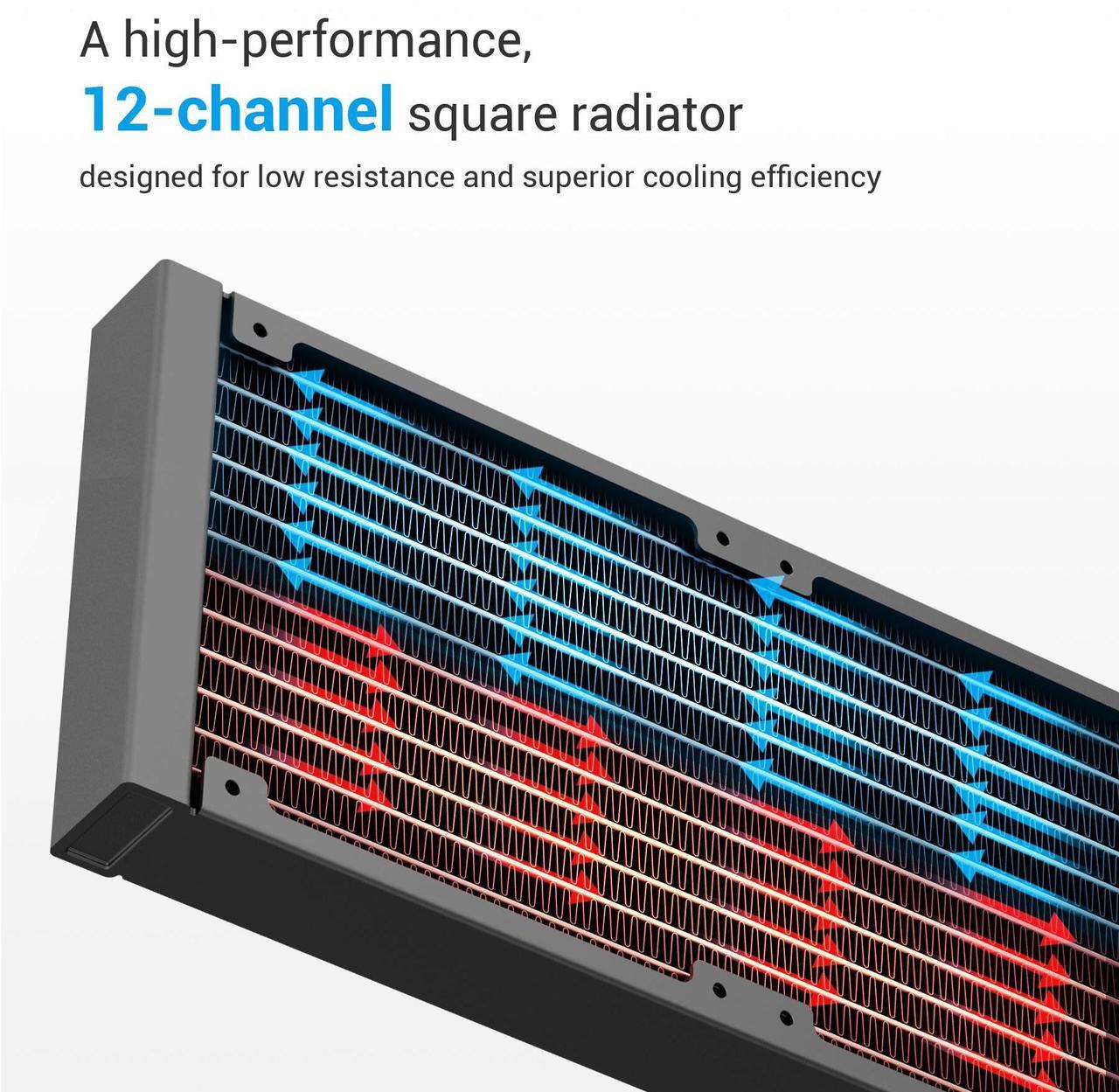Alt view image 6 of 7 - SAMA L40 CPU Liquid Cooler, 240mm AIO Cooler 4pin PWM Quiet Fans - FDB Bearings ARGB Water Cooling, Black CPU Cooler Compatible LGA 1366/115X/2011/1200/1700 and AM4 AM5