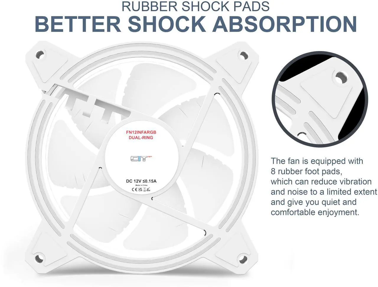 Alt view image 6 of 7 - SAMA 6CF1202I Series, ARGB 120mm Fan, Extremely Cooling Performance, Computer Case Fan, Single Fan - White
