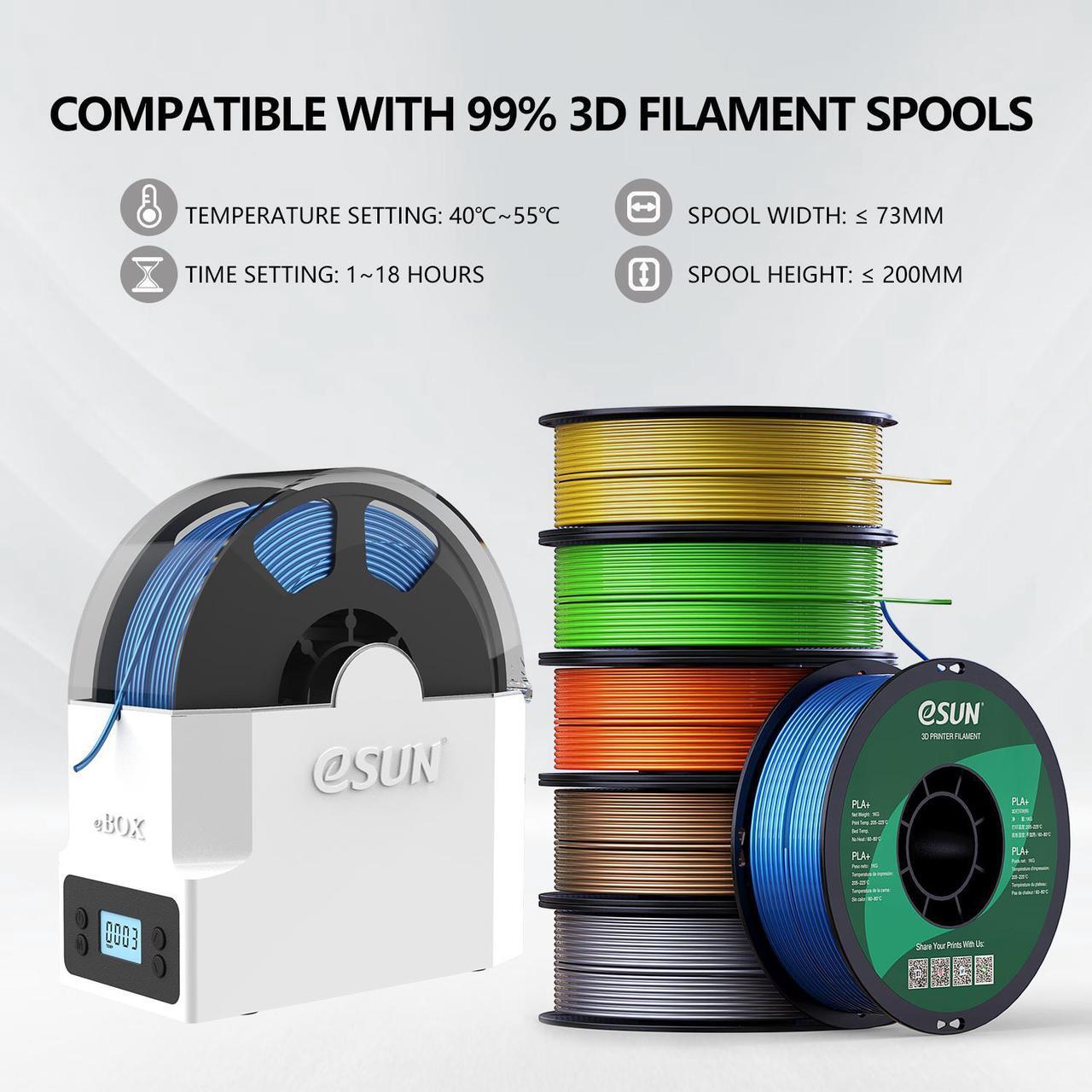 Alt view image 7 of 7 - eSUN eBOX Lite 3D Printer Filament Dryer Box, Dehydrator of Filament Storage Box, Keep Filament Dry During 3D Printing, Filament Spool Holder, Compatible with PLA ABS PETG Silk TPU Filament