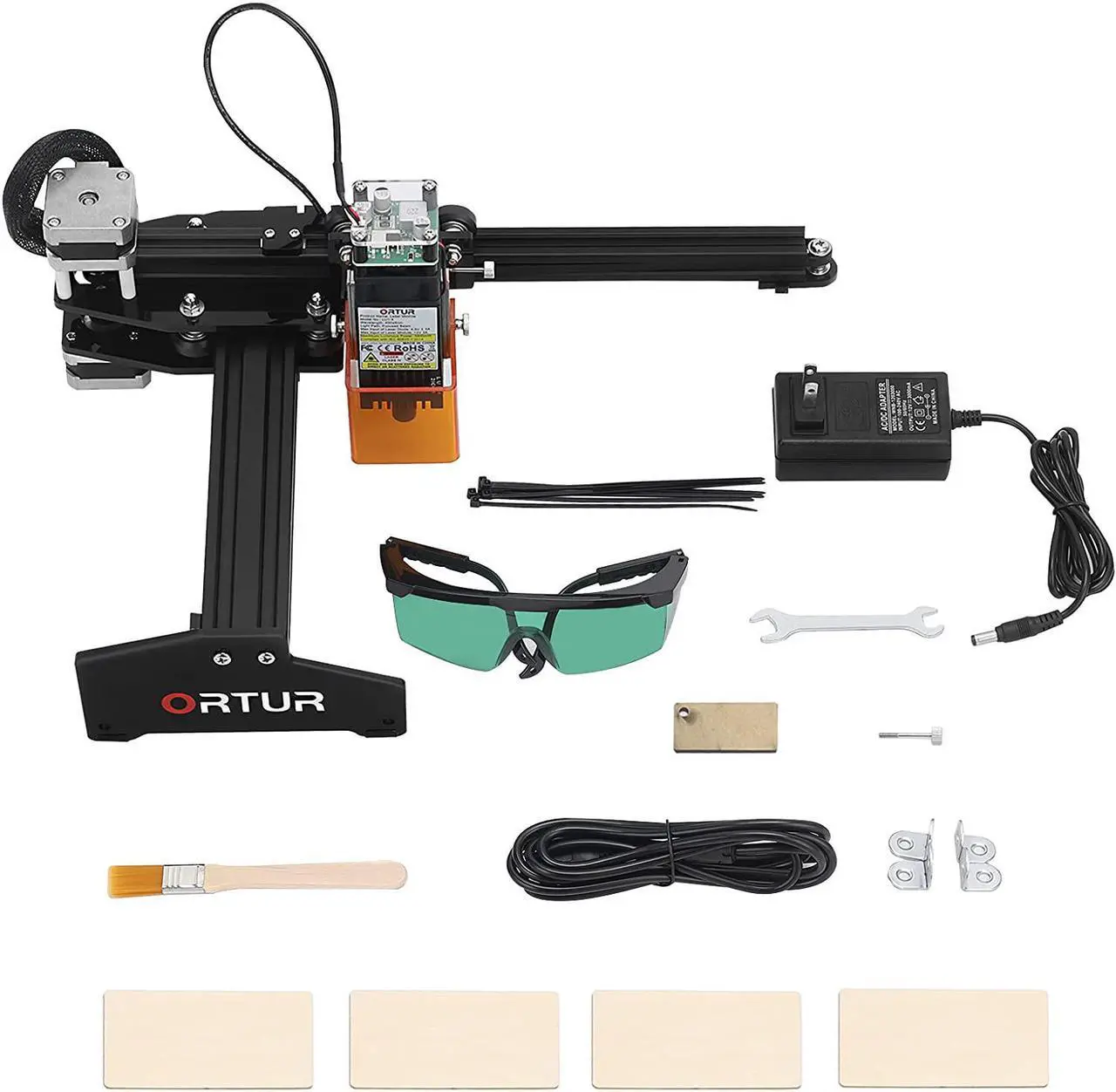 Alt view image 2 of 7 - ORTUR Laser Master, Mini Portable 15W Laser Engraver, 32-Bits Motherboard Laser Engraving Cutting Machine, DIY Laser Cutter for Wood and Metal,150x130mm Engraving Area