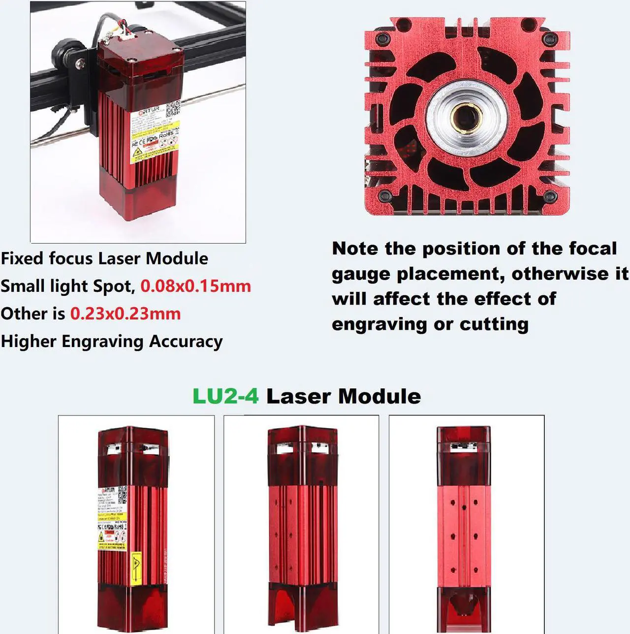 Alt view image 3 of 7 - ORTUR Laser Master 2 Pro S2-SF Laser Engraver, Laser Engraving Cutting Machine, DIY Laser Marking for Metal, Wood, Compresed Spot CNC, 32-bit Motherboard LaserGRBL(LightBurn), 400x400mm