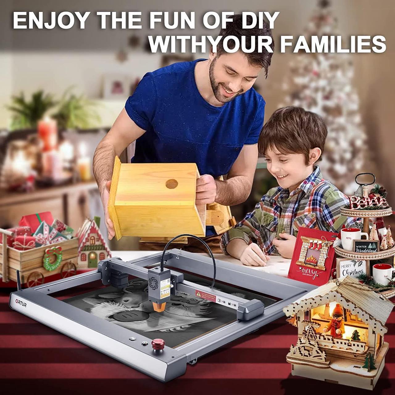 Alt view image 7 of 7 - ORTUR Laser Master 3 10W Output Power Laser Engraver, 0.05 * 0.1mm Compressed Spot Laser Cutter add App Offline Control High Power Laser Engraver for Wood and Metal (with Air Assist Nozzle)