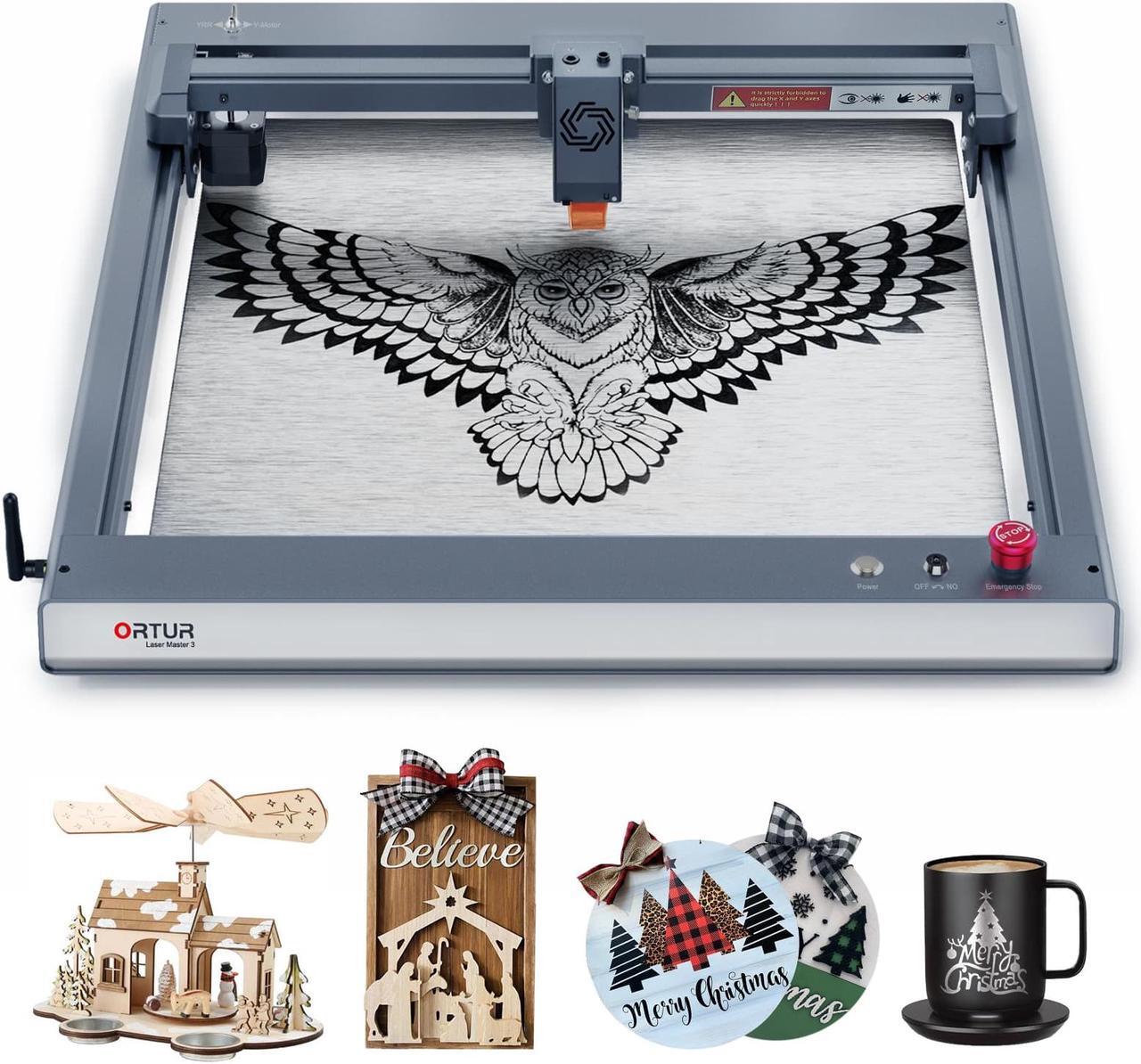 Main image of ORTUR Laser Master 3 10W Output Power Laser Engraver, 0.05 * 0.1mm Compressed Spot Laser Cutter add App Offline Control High Power Laser Engraver for Wood and Metal (with Air Assist Nozzle)