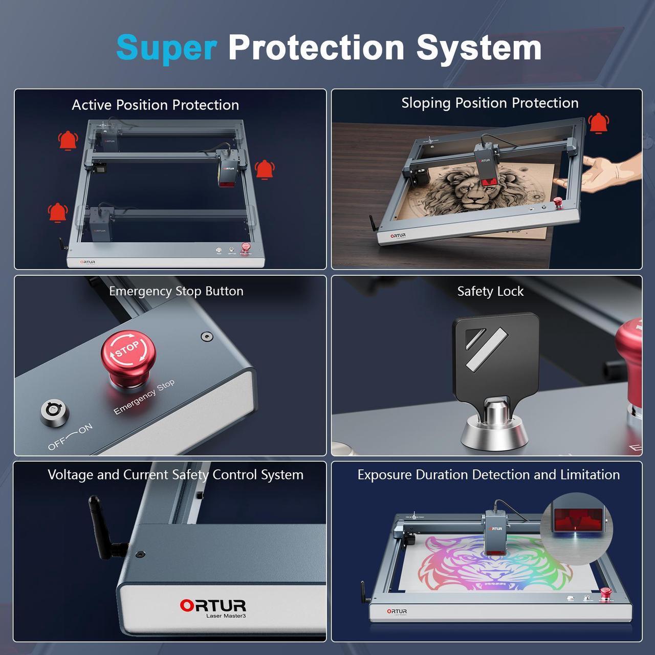 Alt view image 6 of 6 - ORTUR Laser Master 3 with 50L Air Assist, 20W Output Laser Engraver and Cutter, 20000mm/min Engraving Speed and App Control Laser Engraving Machine, 380+ Colors Engraving On Metal Steel, 0.08mmx0.08mm