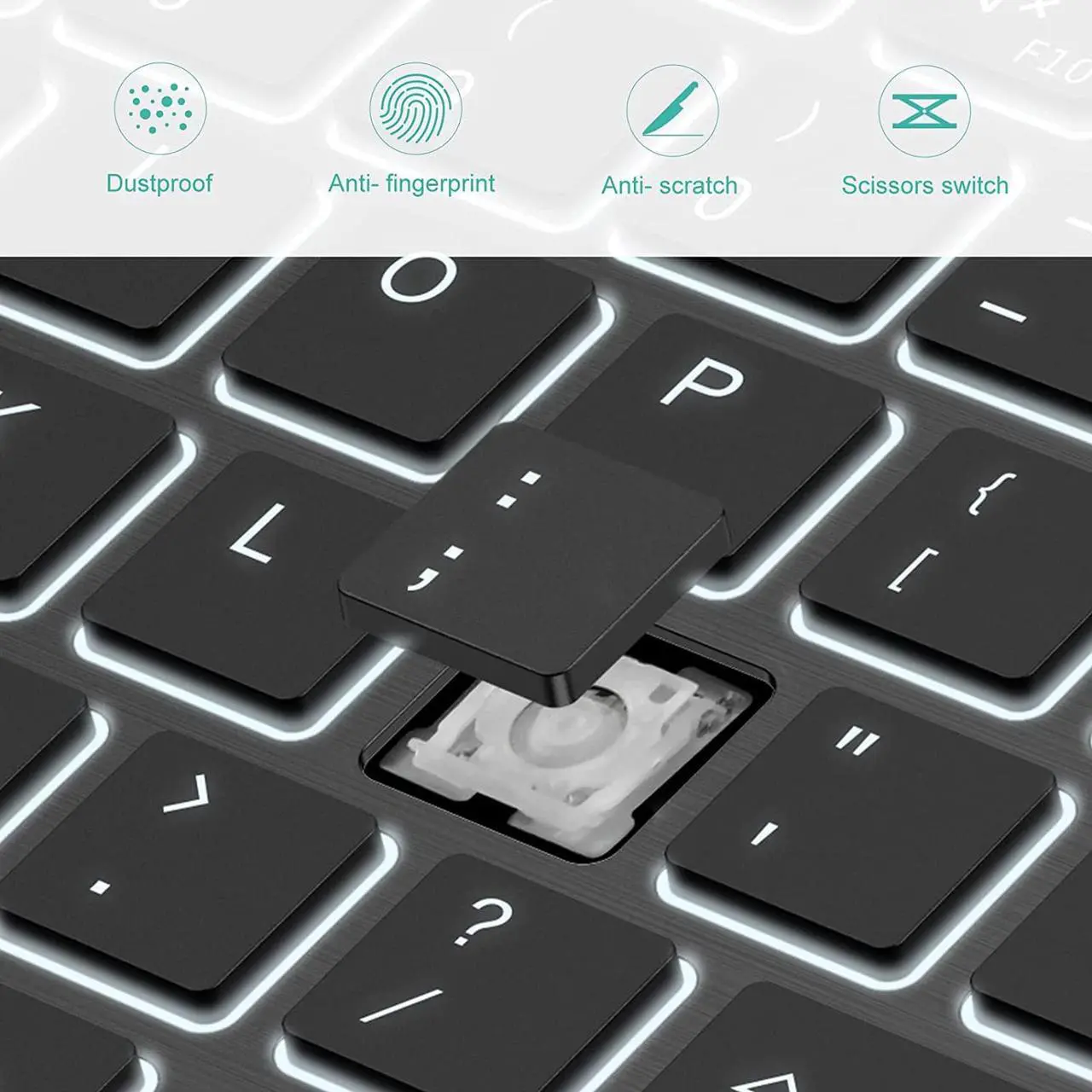 Alt view image 7 of 7 - TECURS Bluetooth Keyboard and Mouse Combo for iPad - Rechargeable Wireless Keyboard & Mouse with 7-Color Backlit Compatible with iPad 10th/9th/8th Gen, iPad Pro/Air/Mini, iPhone15/14/13 Pro, Black