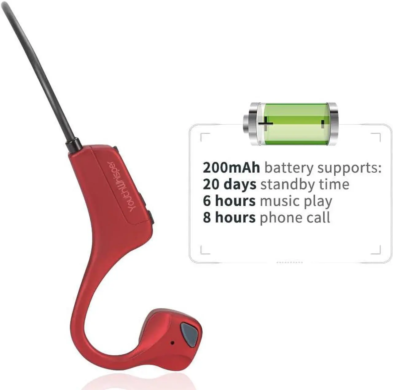 Alt view image 4 of 6 - Bone Conduction Headphones Bluetooth with Mic Wireless Computer Headsets with Microphone Open Ear Bluetooth Earphones Noise Cancelling Multi-Point Connection for PC, Working