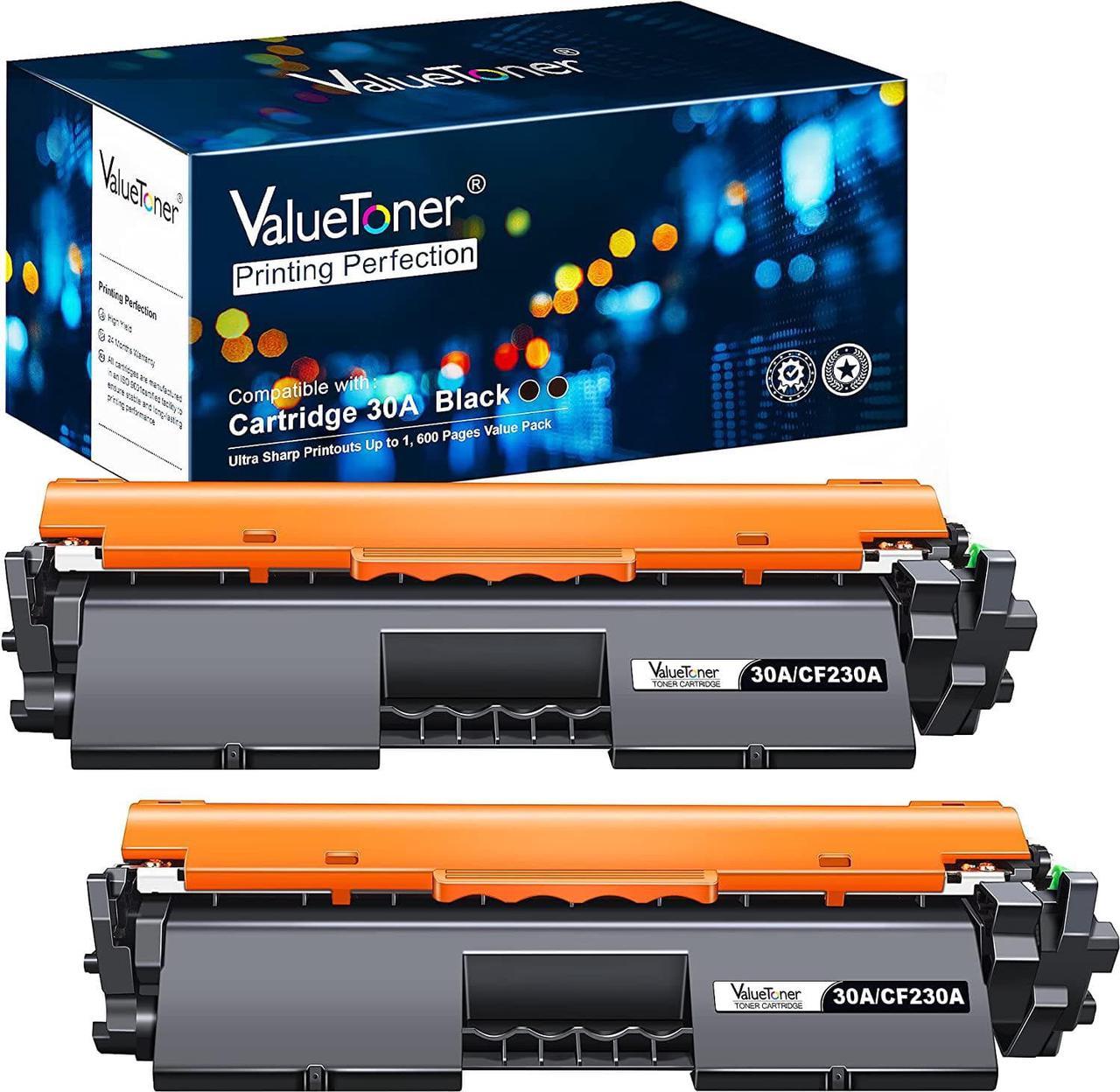 Valuetoner Compatible Toner Cartridge Replacement for HP 30A CF230A 30X CF230X for Pro MFP M203dw M227fdn M227fdw M203dn M203d M227sdn M227 M203 Printer (2 Black)