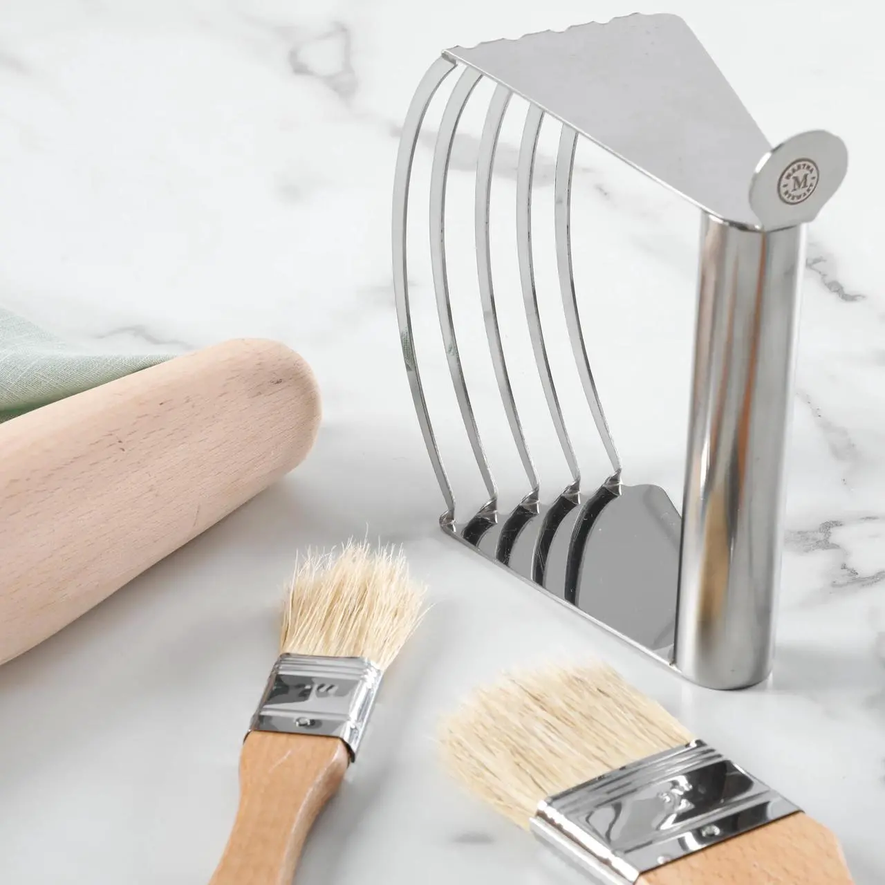 Alt view image 3 of 5 - Martha Stewart 4 Piece Wood and Stainless Steel Baking Gadget Set