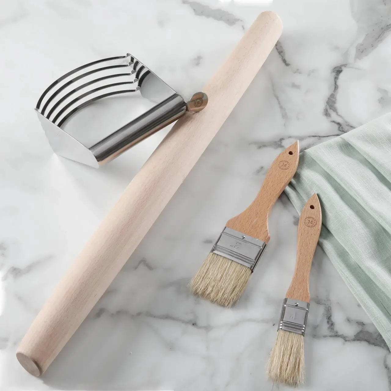 Alt view image 5 of 5 - Martha Stewart 4 Piece Wood and Stainless Steel Baking Gadget Set