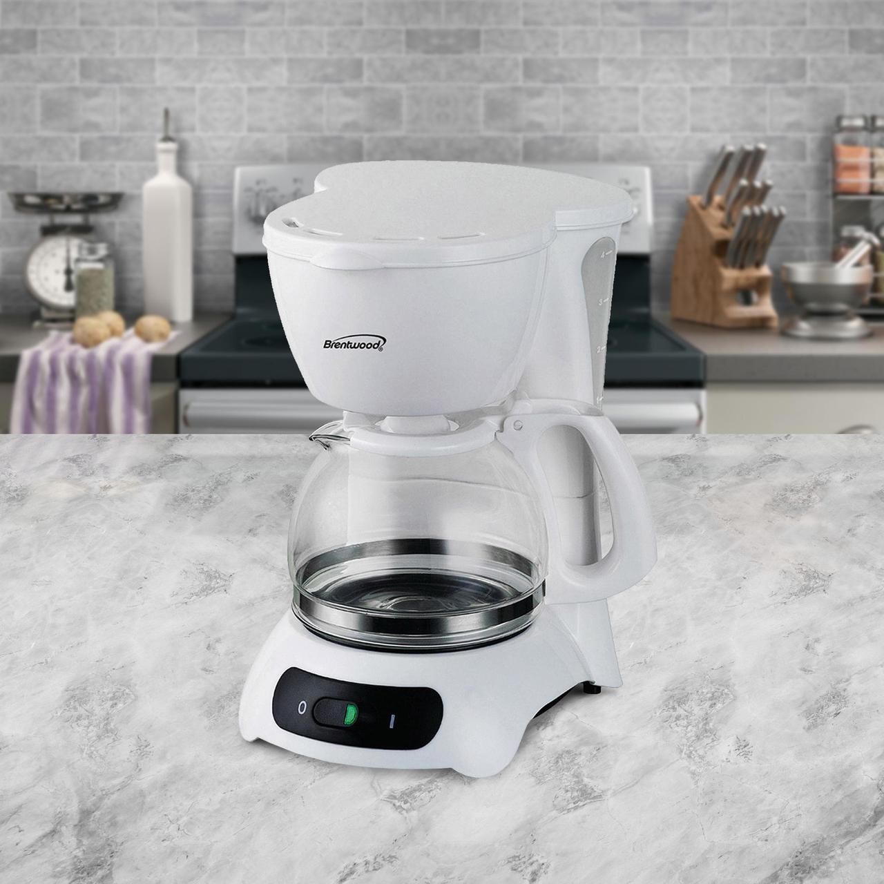 Alt view image 4 of 7 - Brentwood Appliances TS-213W 4-Cup Coffee Maker (White)