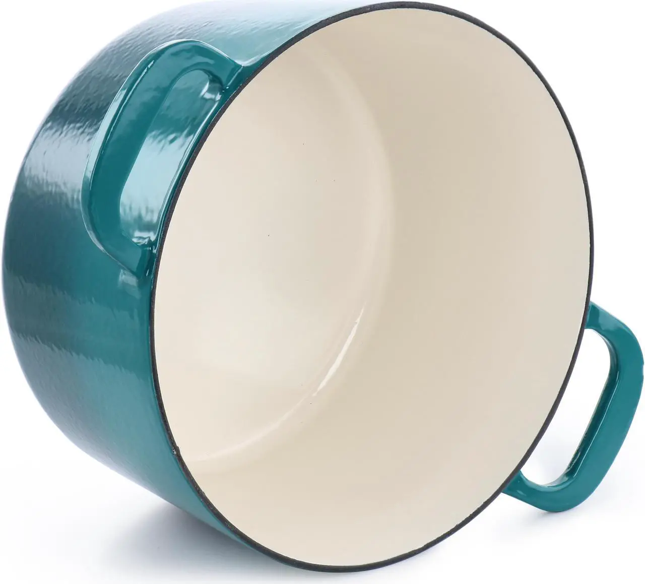 Alt view image 4 of 7 - Martha Stewart 7 Quart Enameled Cast Iron Dutch Oven with Lid in Emerald Ombre