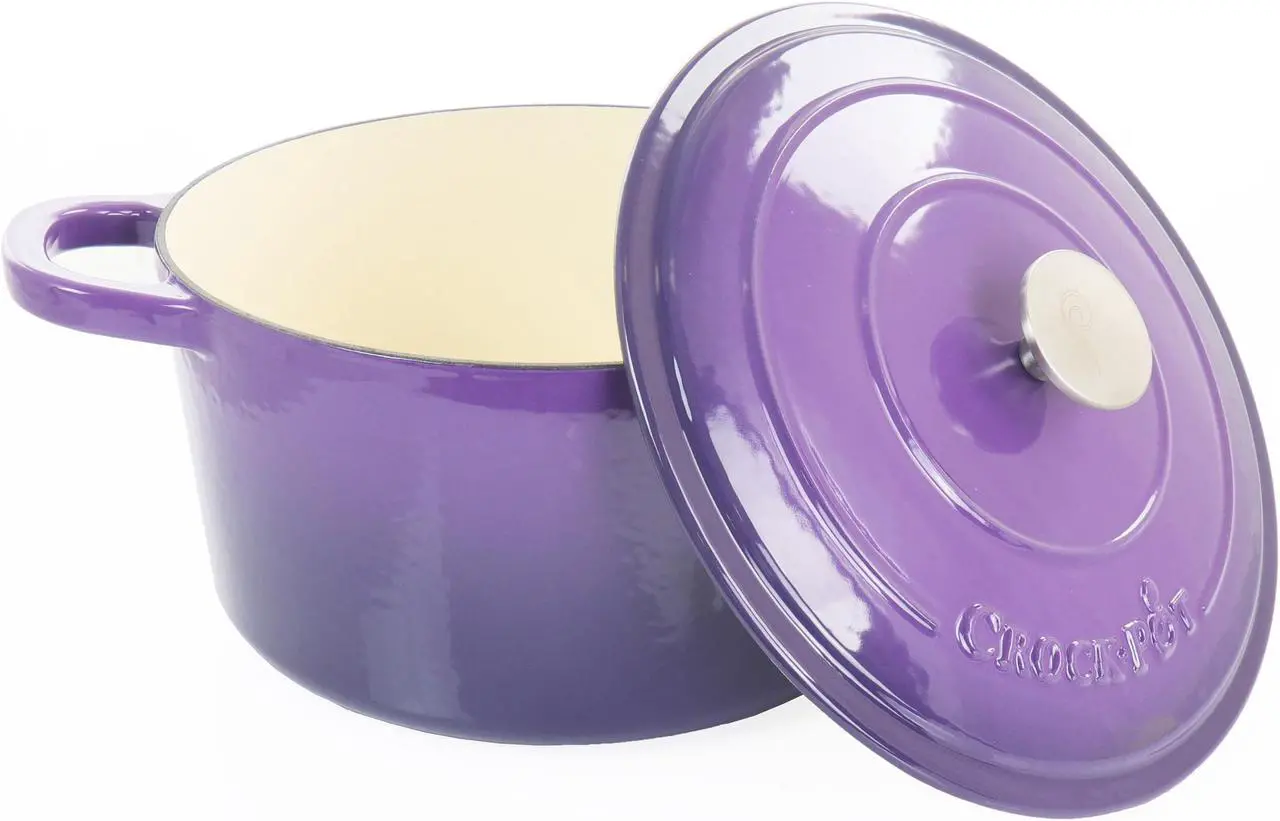 Main image of Crock-Pot Artisan 2 Piece 5 Quart Enameled Cast Iron Dutch Oven with Lid in Lavender