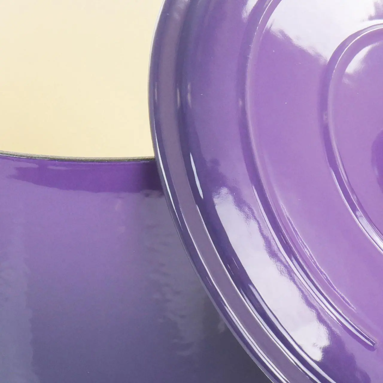 Alt view image 5 of 8 - Crock-Pot Artisan 2 Piece 5 Quart Enameled Cast Iron Dutch Oven with Lid in Lavender