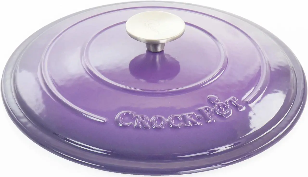 Alt view image 7 of 8 - Crock-Pot Artisan 2 Piece 5 Quart Enameled Cast Iron Dutch Oven with Lid in Lavender