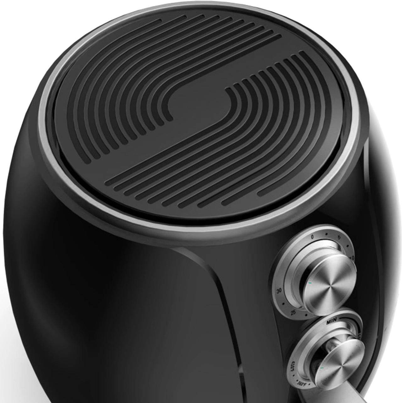 Alt view image 4 of 6 - brentwood 3.2-quart small electric air fryer, timer & temp. control (black, silver) (af-300bk)