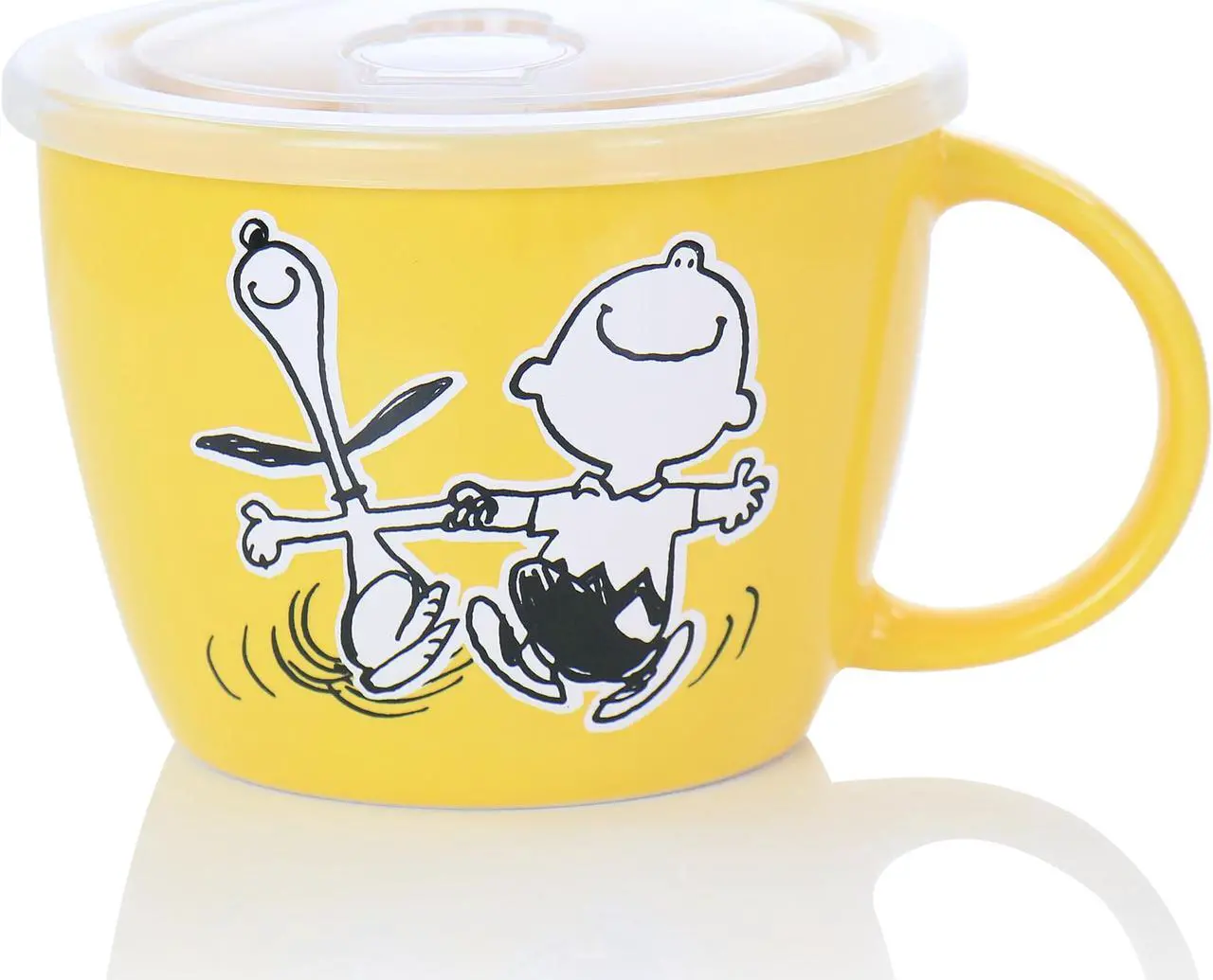 Alt view image 5 of 7 - Gibson Peanuts 70th Anniversary 4 Piece Stoneware 23.5oz Soup Bowl Set with Vented Lids in Assorted Colors