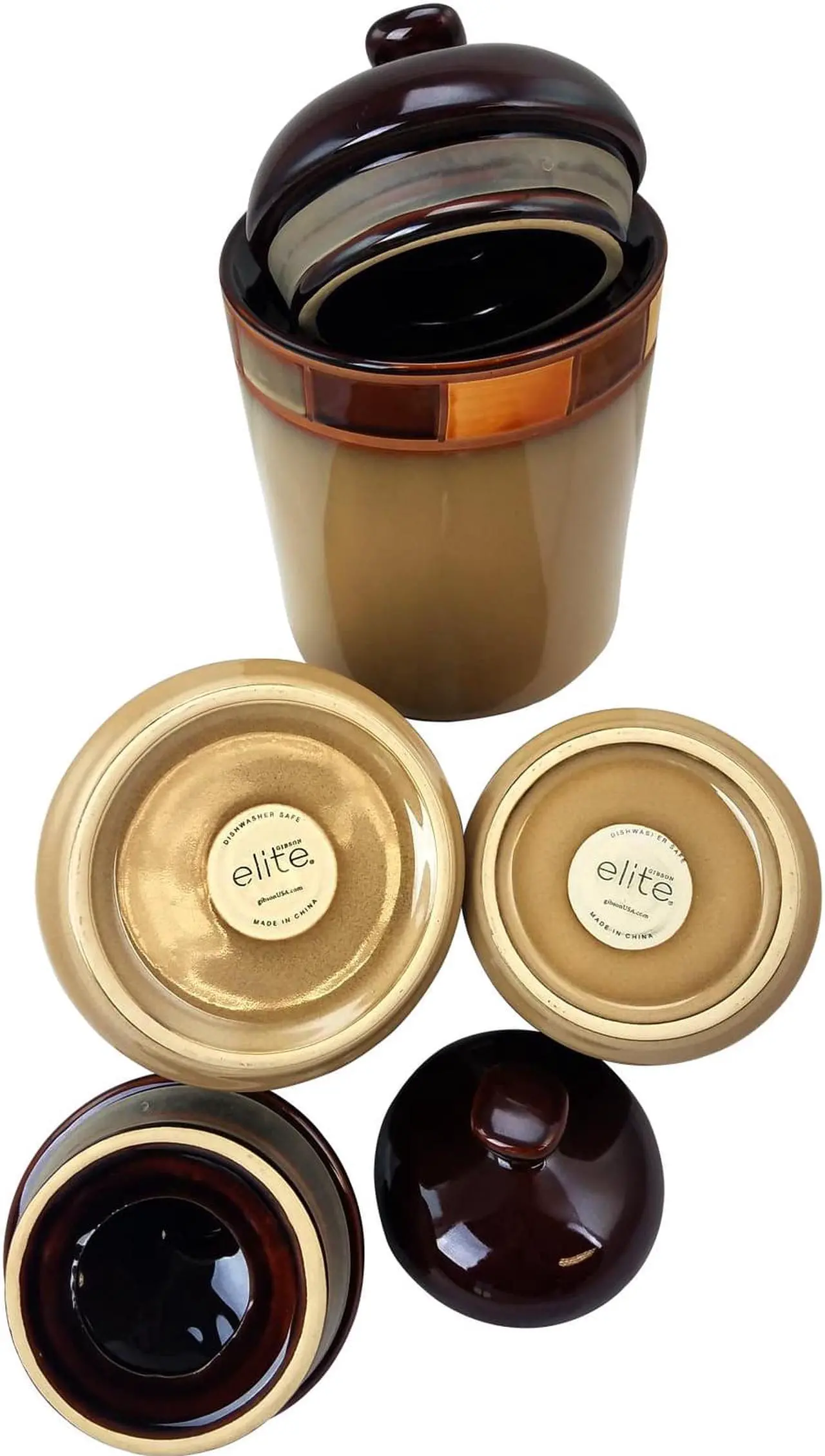 Alt view image 6 of 9 - Gibson 69783.03 Casa Estebana Canister Set, Beige & Brown - 3 Piece