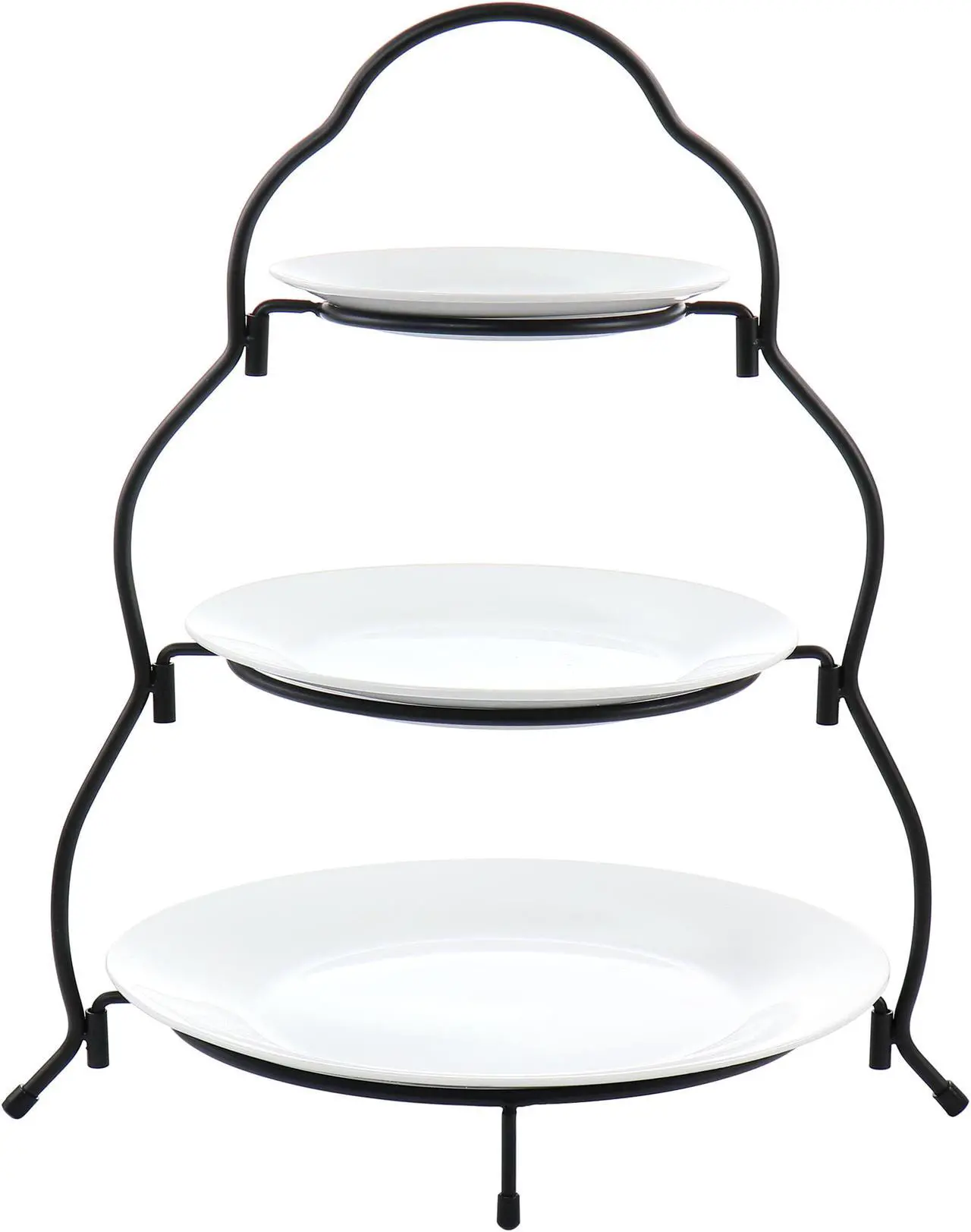 Elama 3 Tier Round Plate Porcelain Serveware Set