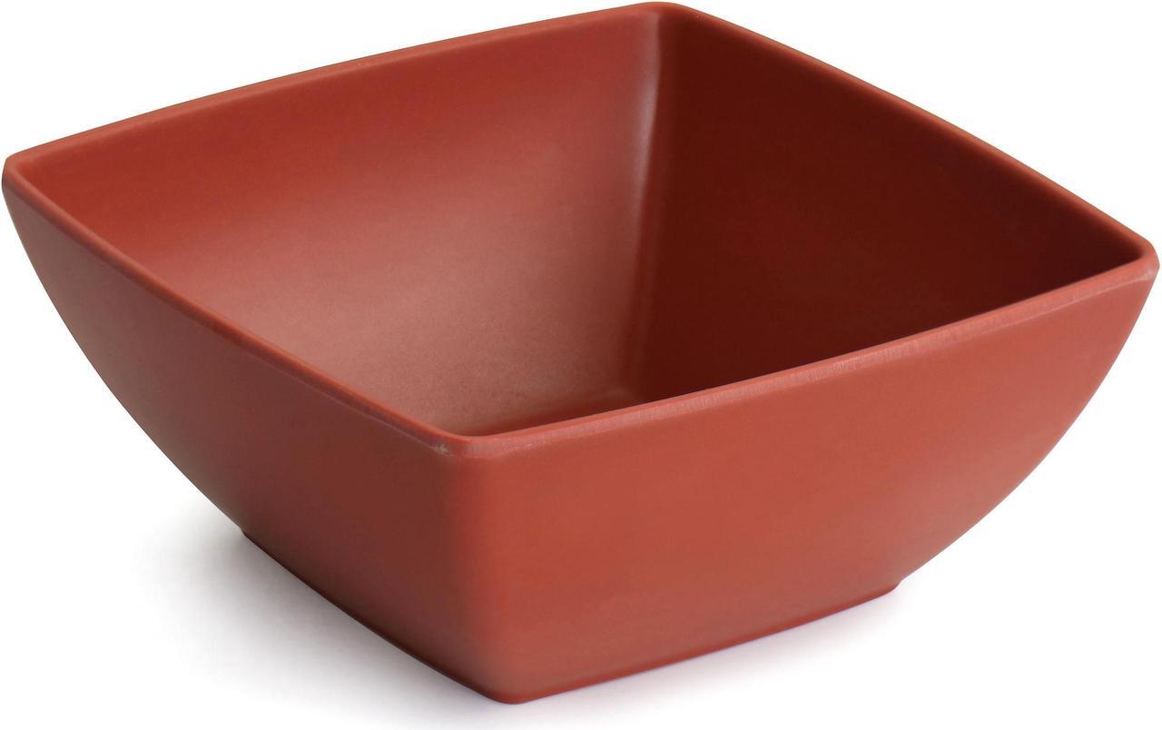 Alt view image 4 of 7 - Gibson Home Grayson Melamine 12 Piece Square Dinnerware Set in Orange