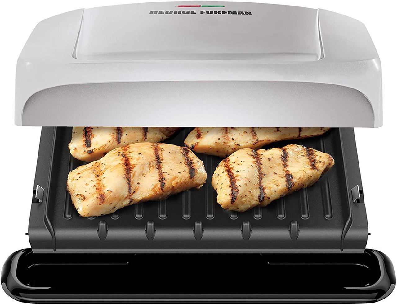 Alt view image 6 of 9 - George Foreman 4-Serving Removable Plate & Panini Grill Platinum GRP1060P