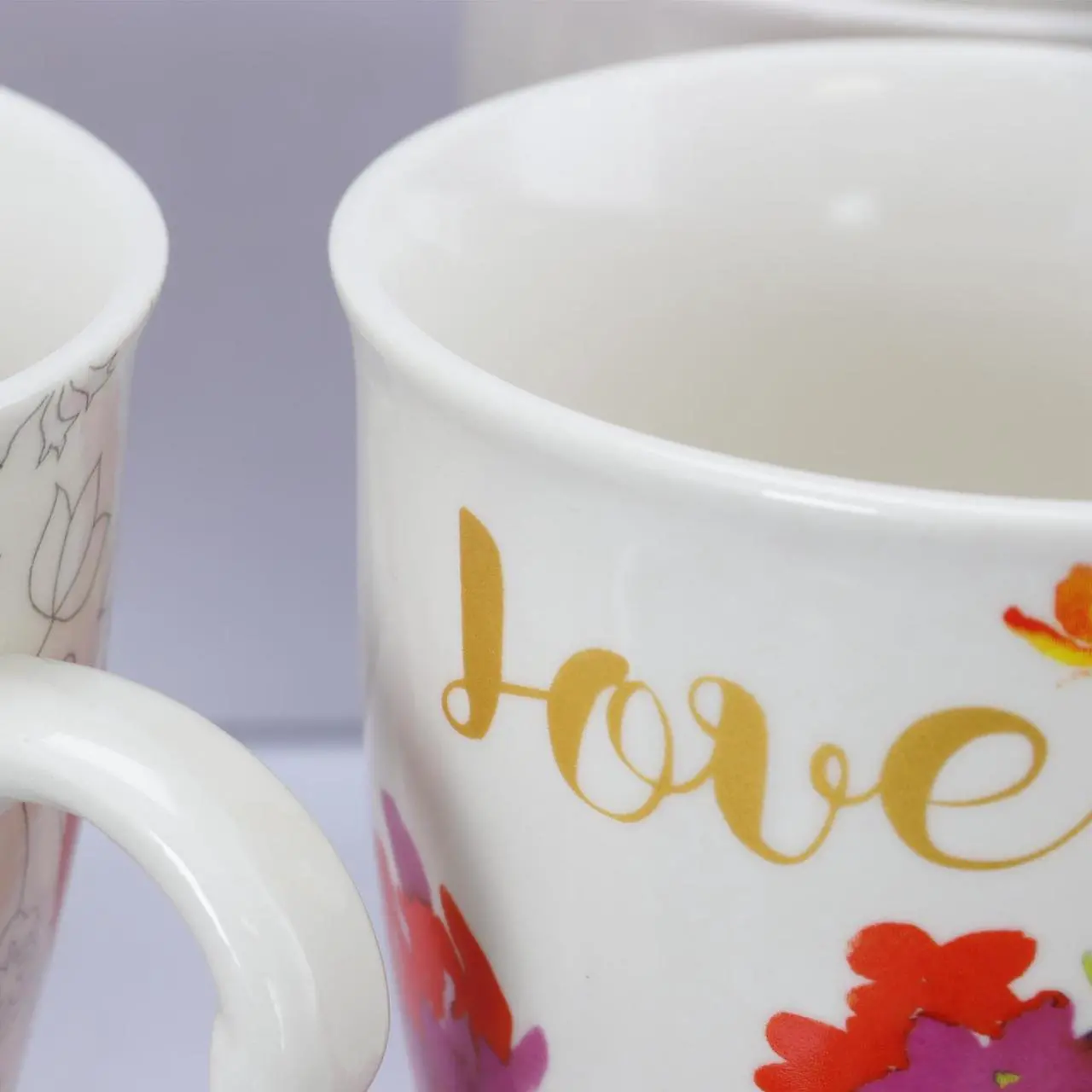 Alt view image 3 of 7 - Gibson Bold Floral 17.4 oz Cup set of 4 Assorted Designs