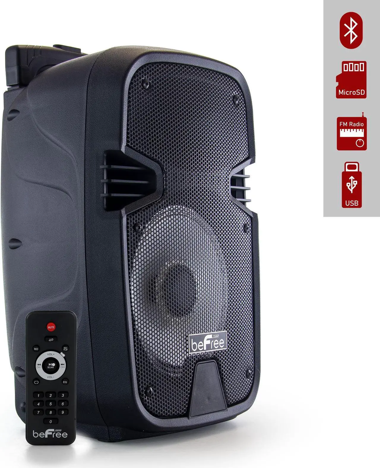 Alt view image 18 of 19 - Befree Sound BFS-3000 8 in. Bluetooth Portable Party Speaker with USB, SD & Reactive Lights