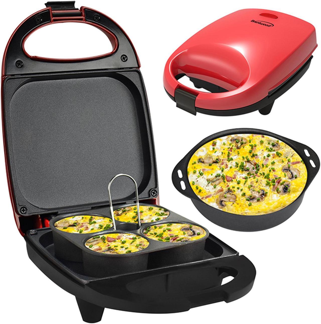 Alt view image 6 of 6 - Brentwood Mini Sous Vide Style Egg Bite Maker in Red