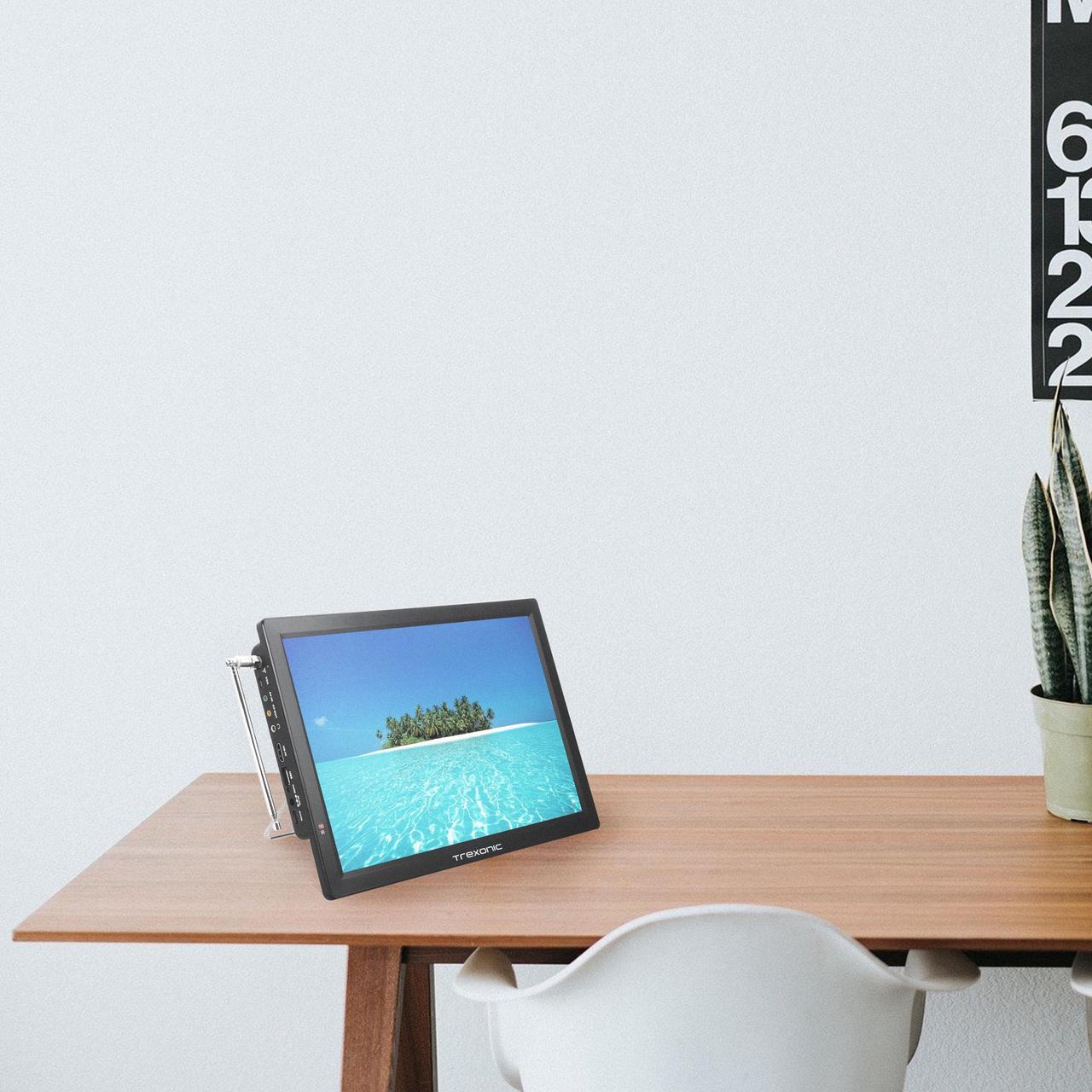 Alt view image 7 of 7 - Trexonic Portable Rechargeable 14 Inch LED TV with HDMI, SD/MMC, USB, VGA, AV In/Out and Built-in Digital Tuner