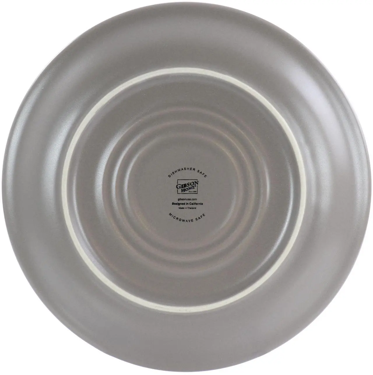 Alt view image 6 of 7 - Gibson Home Siam 12 Piece Round Stoneware Dinnerware Set in Warm Grey
